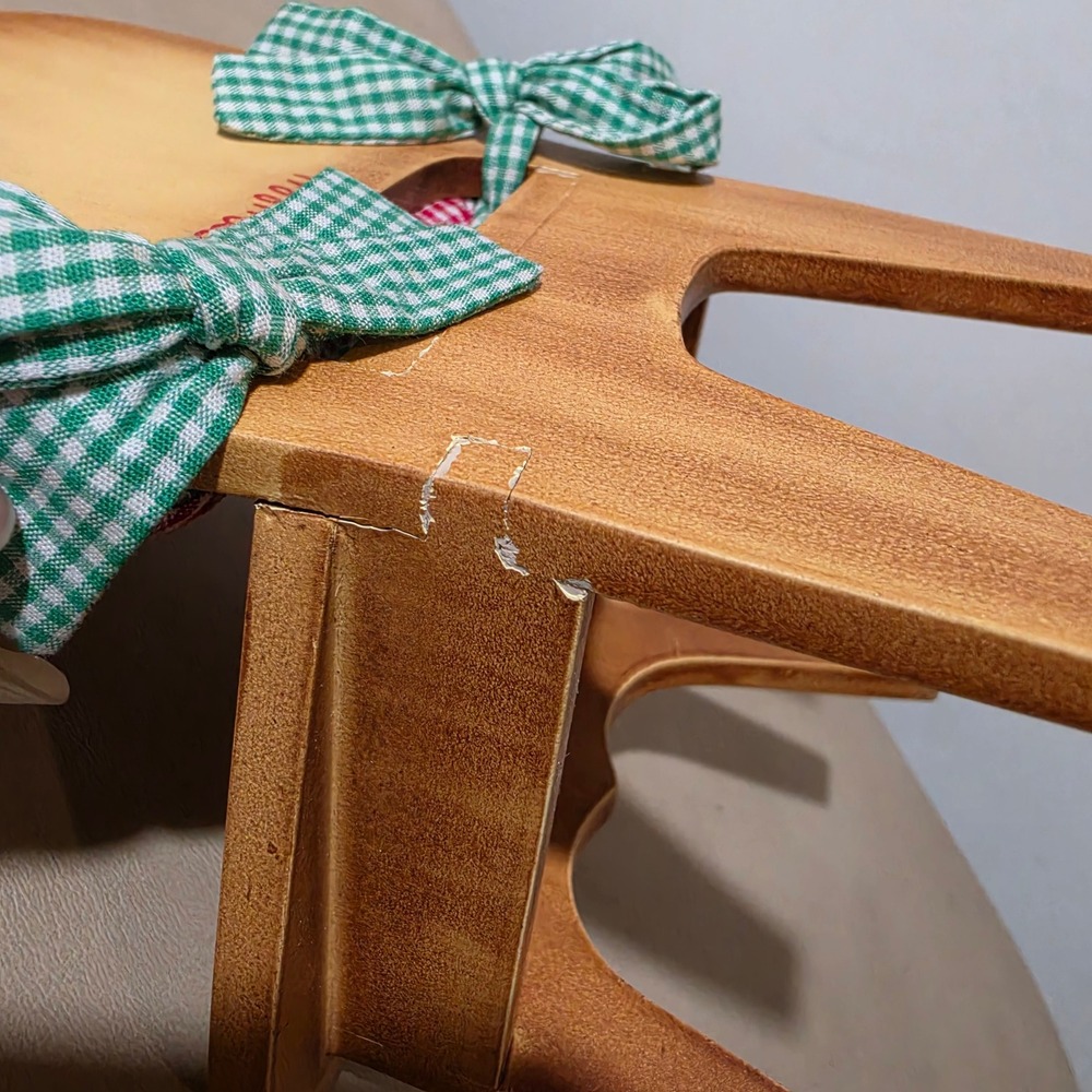 North American Bear Co Muffy VanderBear Wooden Chair Berry Wreath Cushion 1995 - Picture 7 of 12